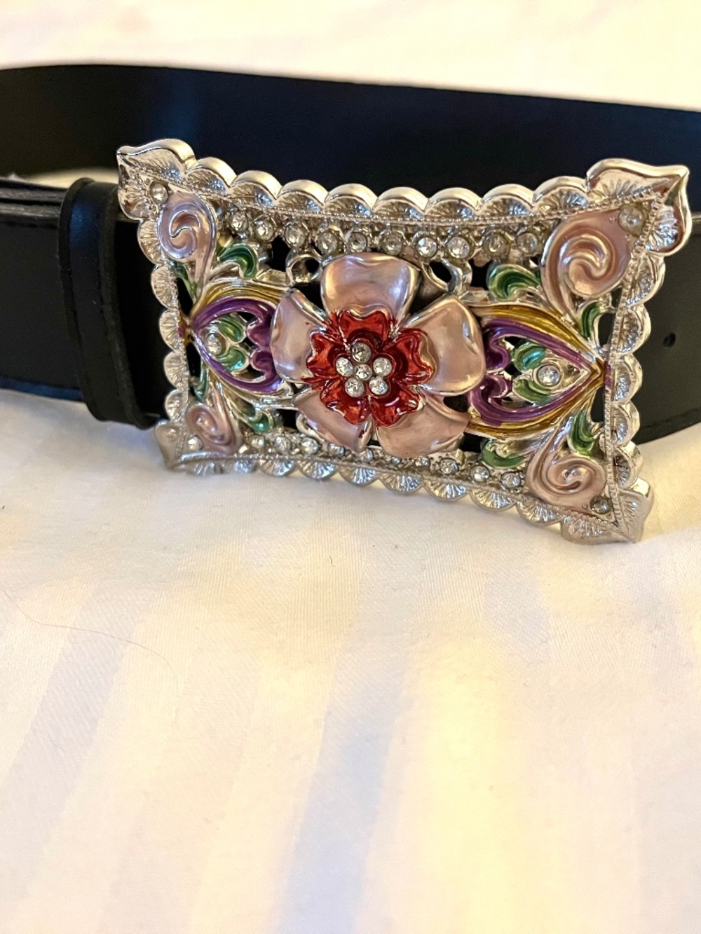 Metal Flower Buckle Belt